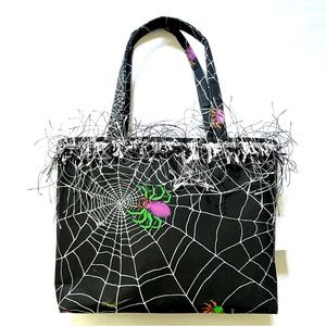 NWOT Boutique Youth Halloween spider web purse bag tote